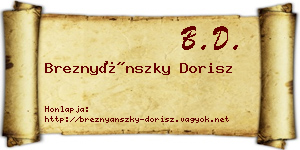Breznyánszky Dorisz névjegykártya
